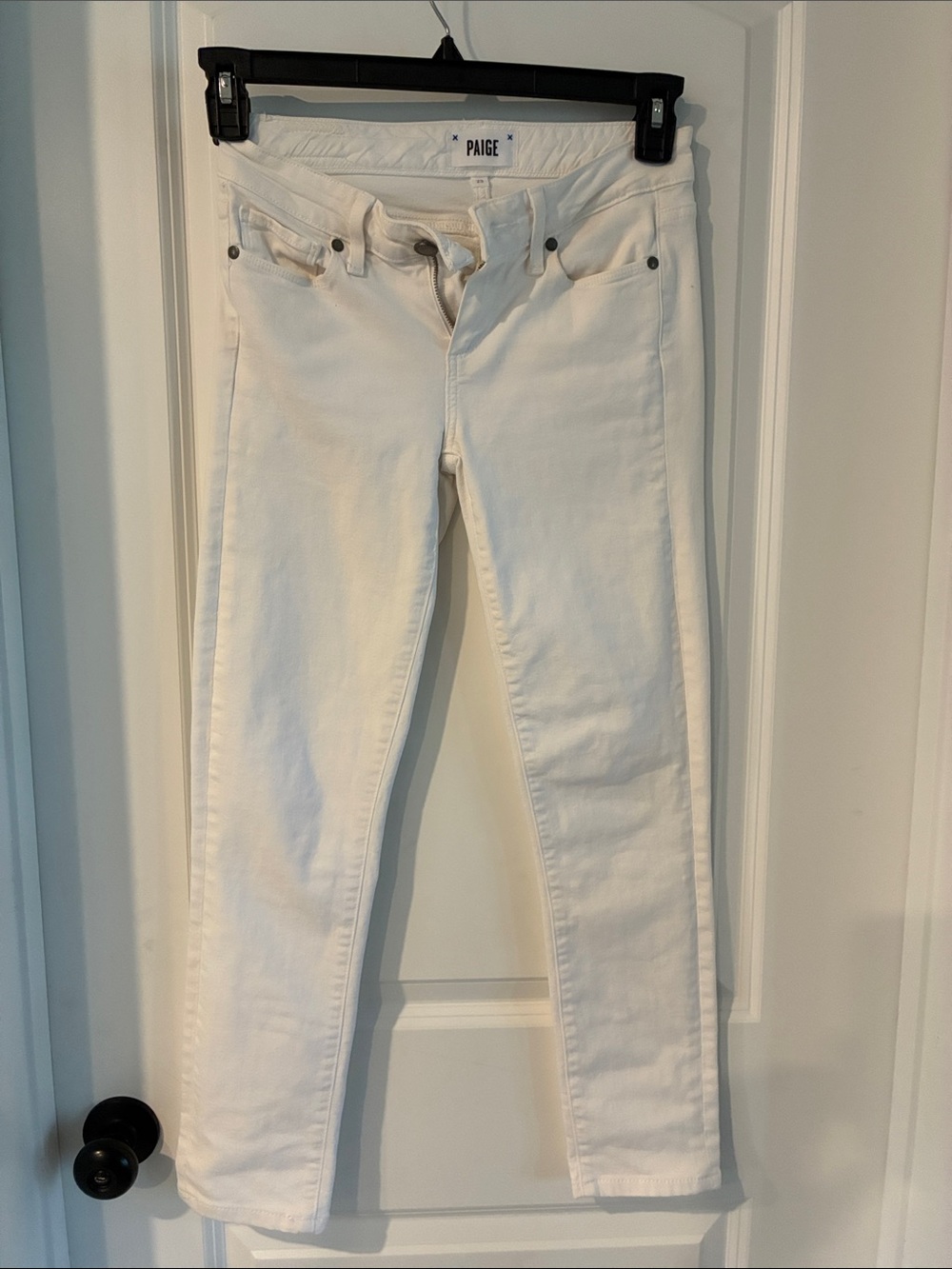 PAIGE Women's White Skinny Jeans